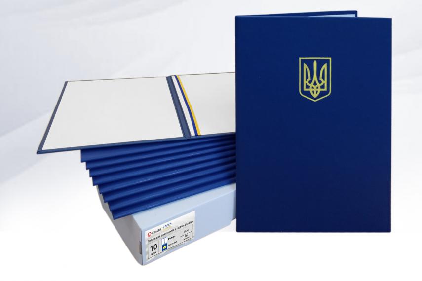 Фото - Купить Папка А4, ЛЕН, без мягких сторон, белый форзац, тиснен. желтым.